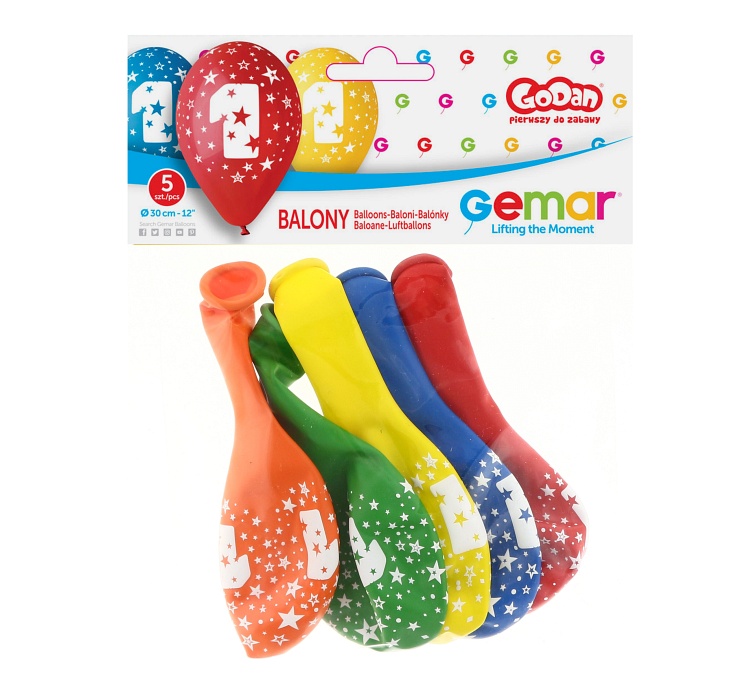 Balony Premium ,,Balony 1" śr. 30 (5szt) GS110/1 GoDan